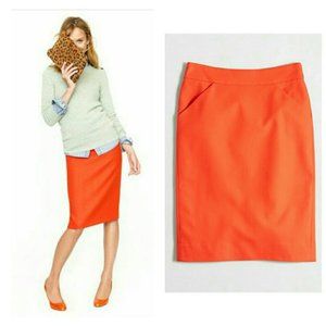 J. Crew Orange Pencil Skirt